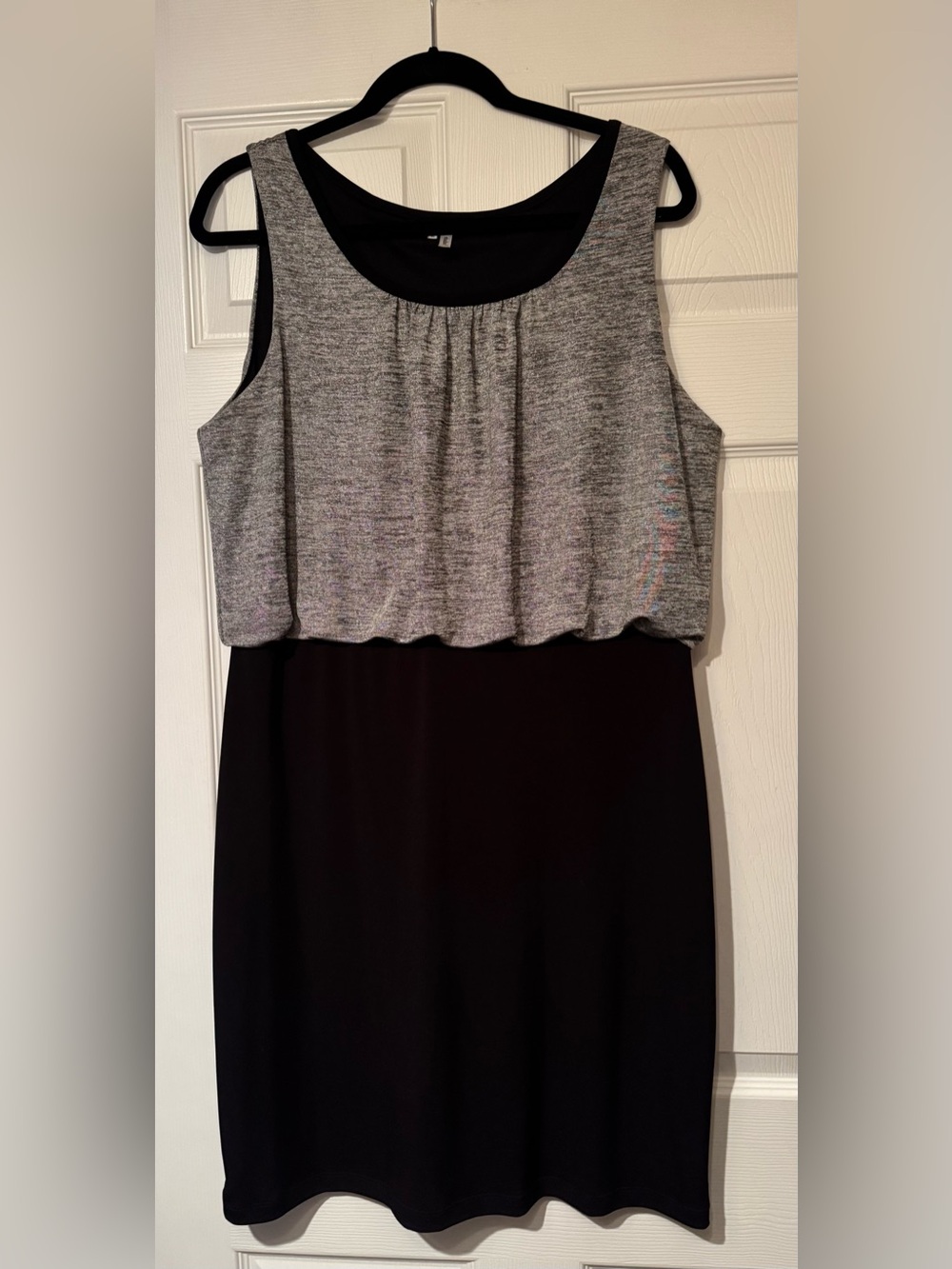 Studio Y Sz XL Black and Silver Shine Sleeveless Midi Dress w/ lining